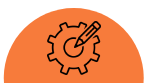 Bleistift und Zahnrad Symbol